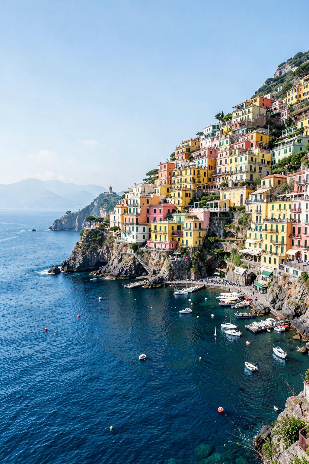Positano rising above the Mediterranean on Italy's Amalfi Coast