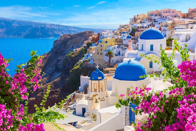 Whitewashed cliffs of Santorini, Greece