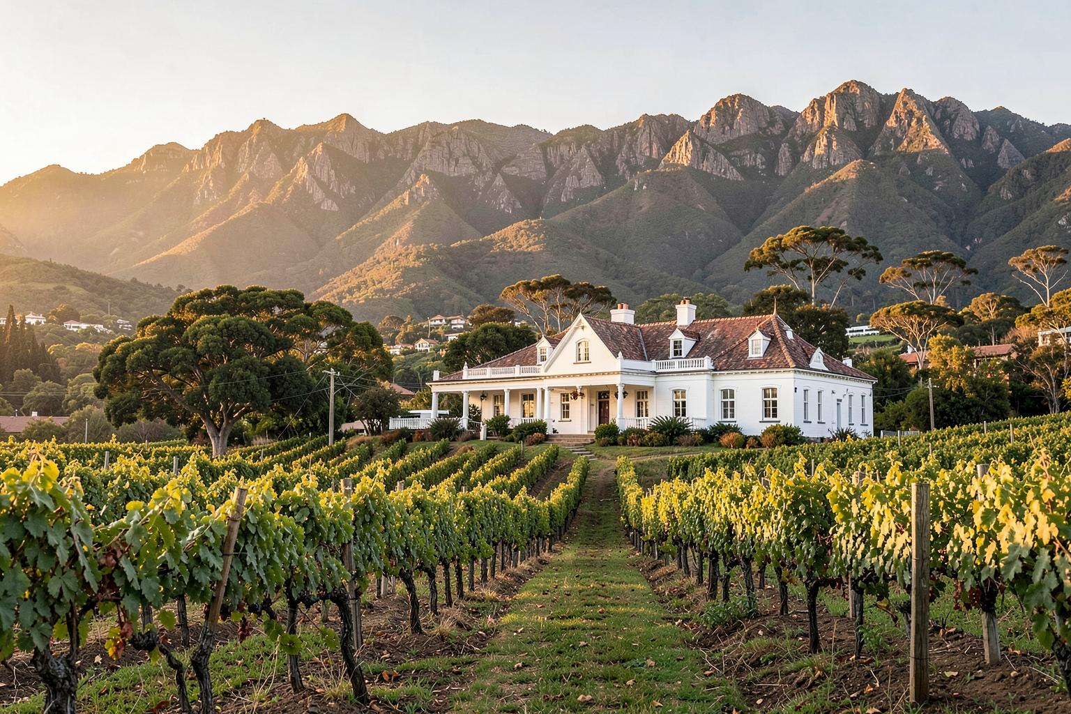 A Cape Winelands estate among vineyards and mountains